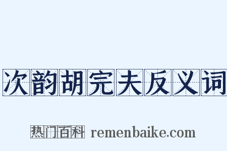 次韵胡完夫反义词是什么意思的图片